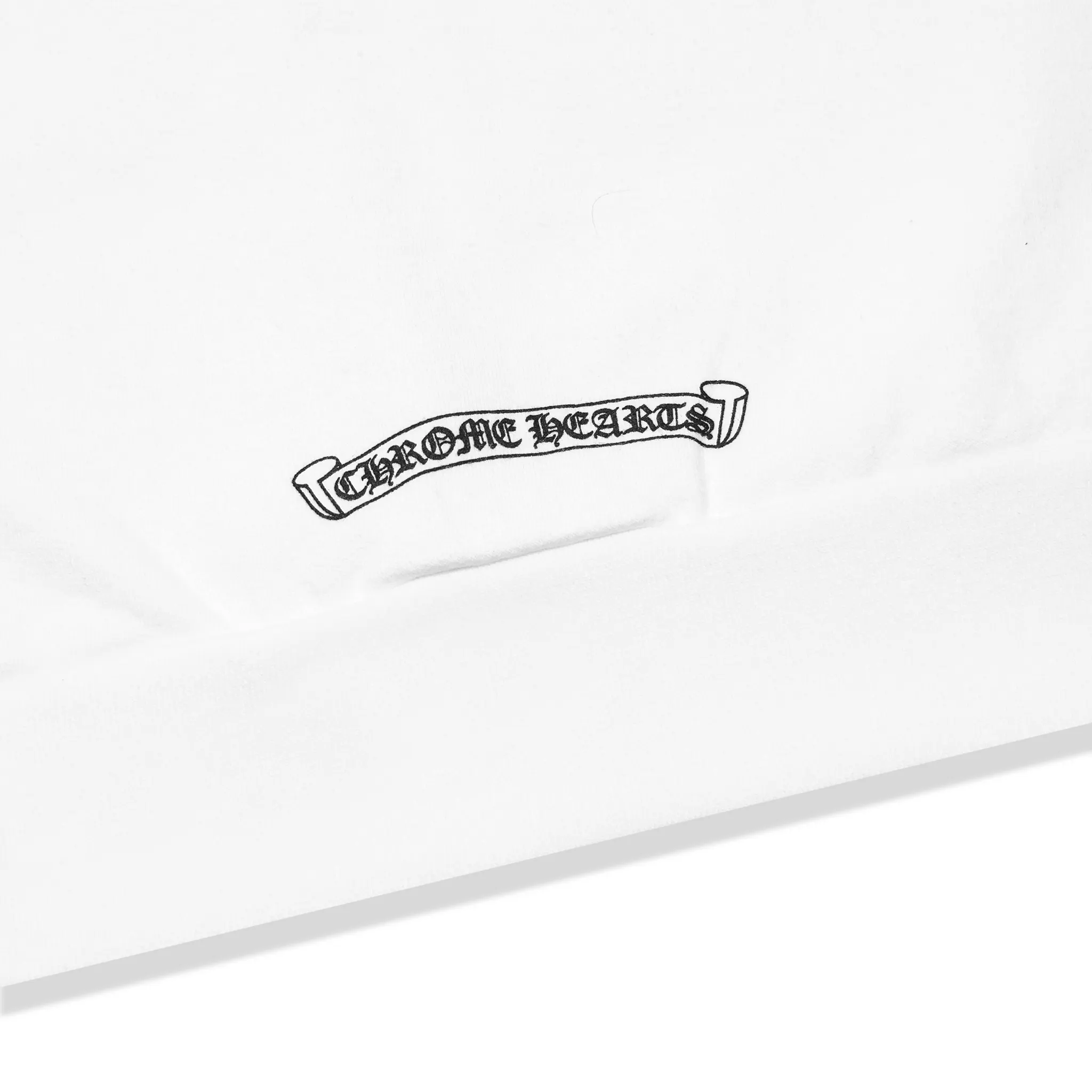 Detailed View of Chrome Hearts 1988 Script Logo White Zip-Up Hoodie